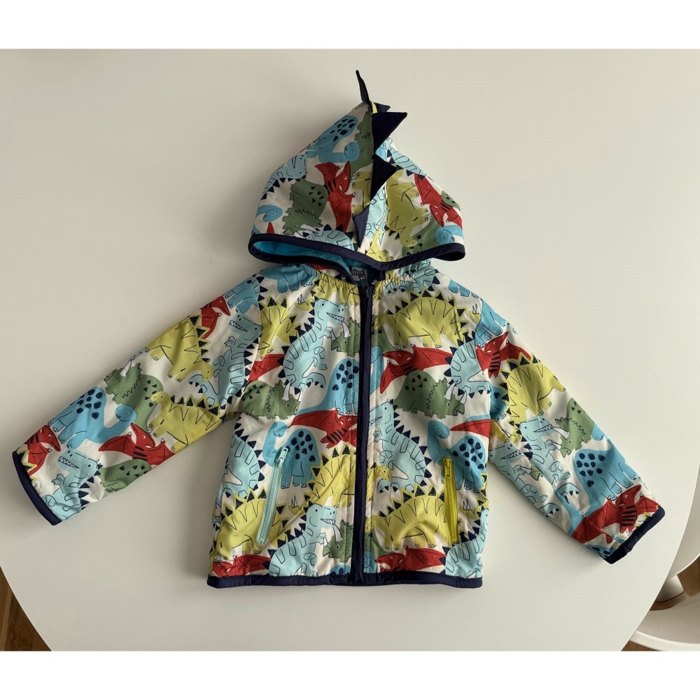 Dinosaur Print Hooded Kids Puffer Jacket